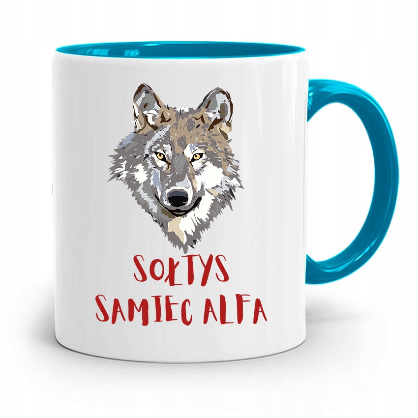 Dla Sołtysa Kubek Błękitny Sołtys Samiec Alfa Z Nadrukiem Ze Zdjęciem