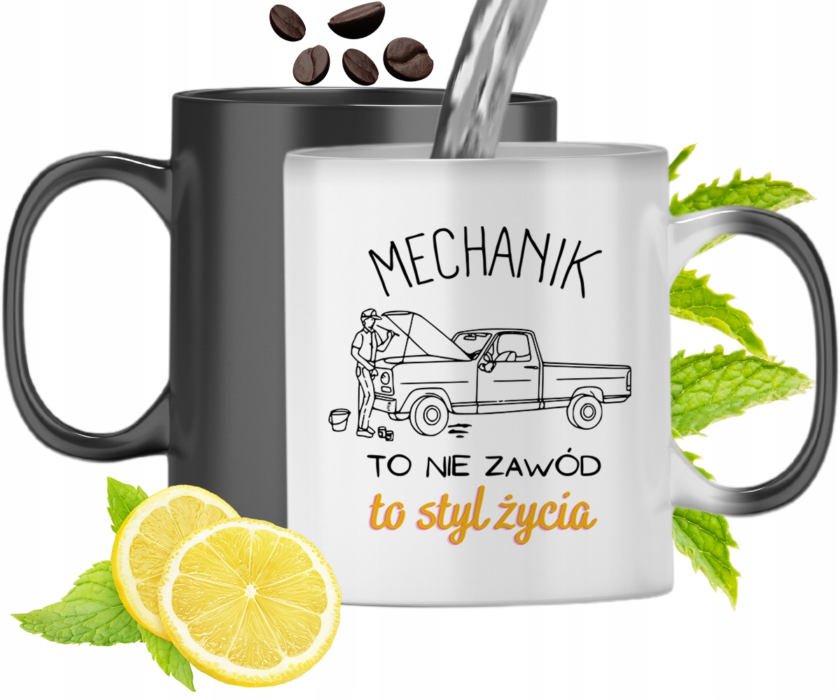 Kubek Magiczny Dla Mechanika Zmieniający Kolor Z Nadrukiem Ze Zdjęciem