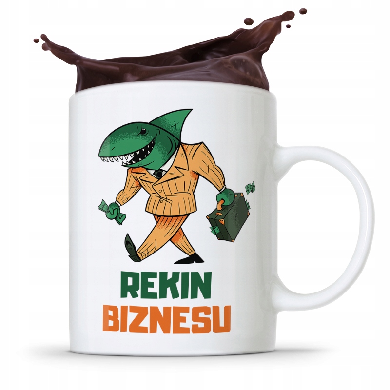 Kubek Prezent Dla Kierownika Rekin Biznesu Z Nadrukiem Ze Zdjęciem