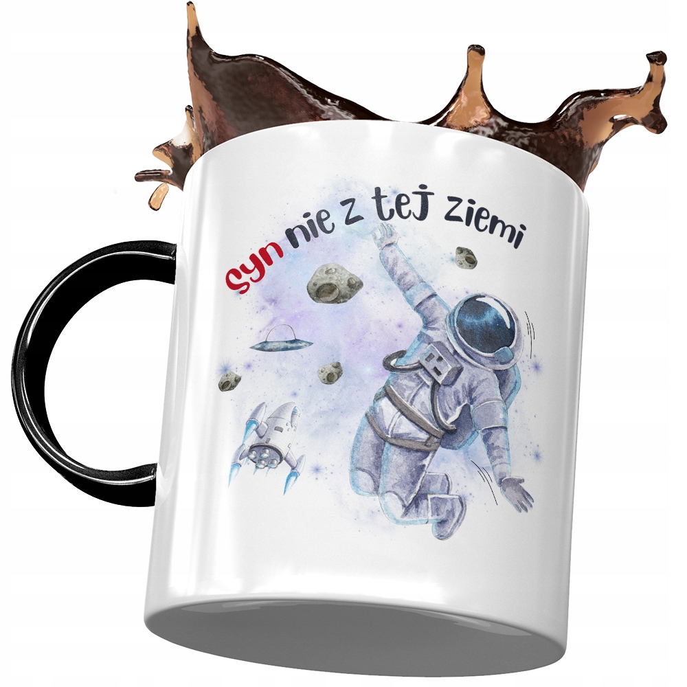 Kubek Czarny Dla Syna Na Dzień Dziecka Prezent Z Nadrukiem Ze Zdjęciem