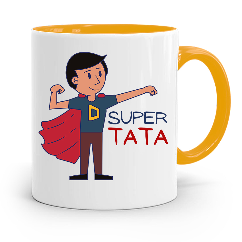 Kubek Żółty Dzień Ojca Dla Taty Super Tata Prezent Z Nadrukiem Ze Zdjęciem