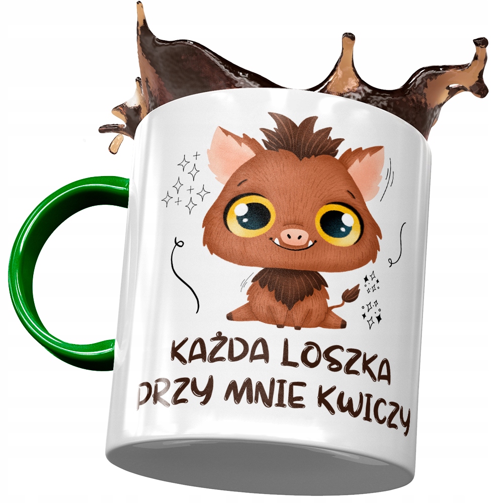 Kubek Zielony Śmieszny Każda Loszka Przy Mnie Z Nadrukiem Ze Zdjęciem