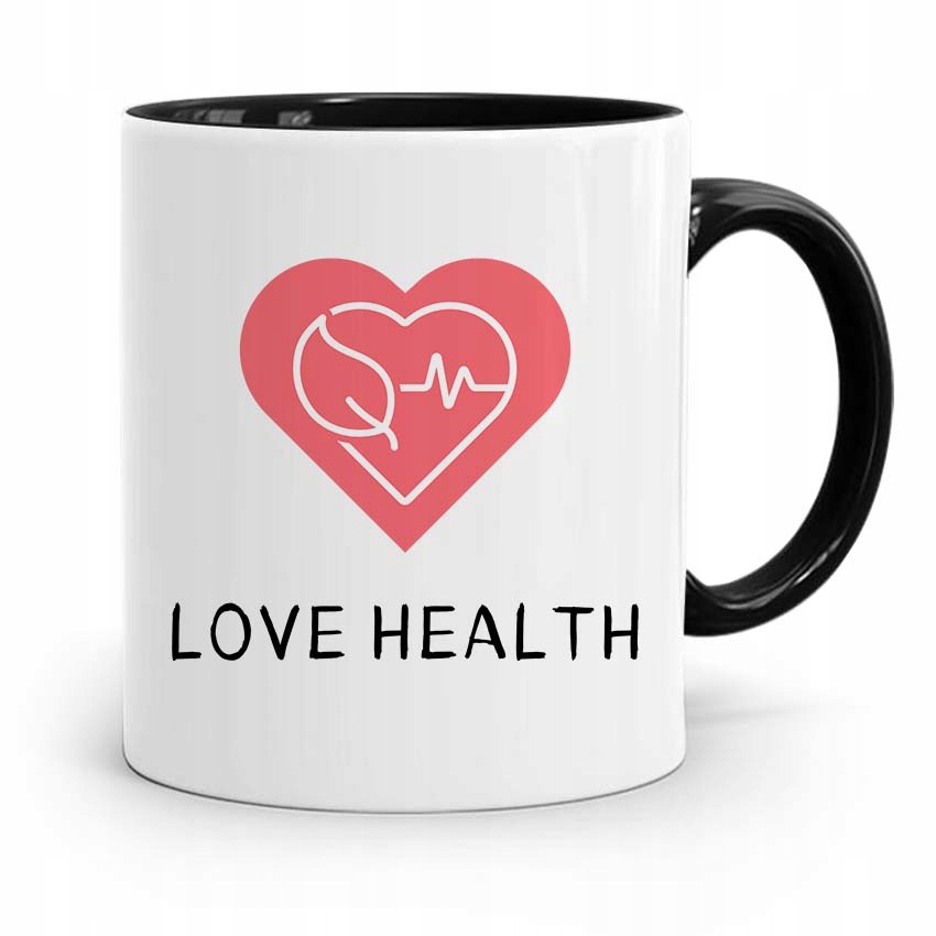 Kubek Czarny Dla Doktora Lekarza Love Health Z Nadrukiem Ze Zdjęciem