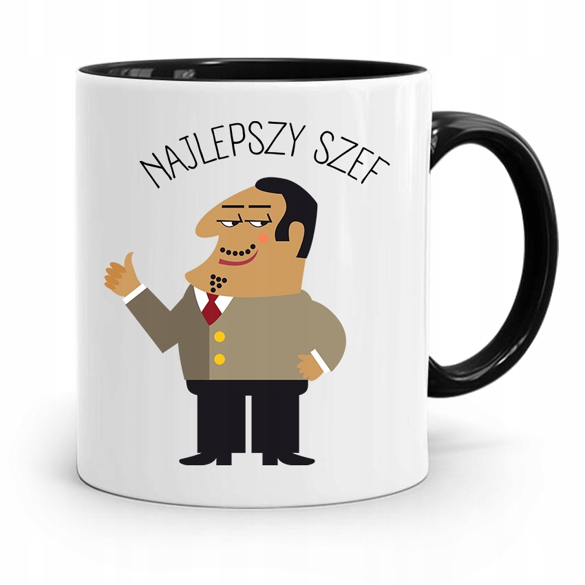 Kubek Czarny Prezent Szefa Najlepszy Szef Prezent Z Nadrukiem Ze Zdjęciem