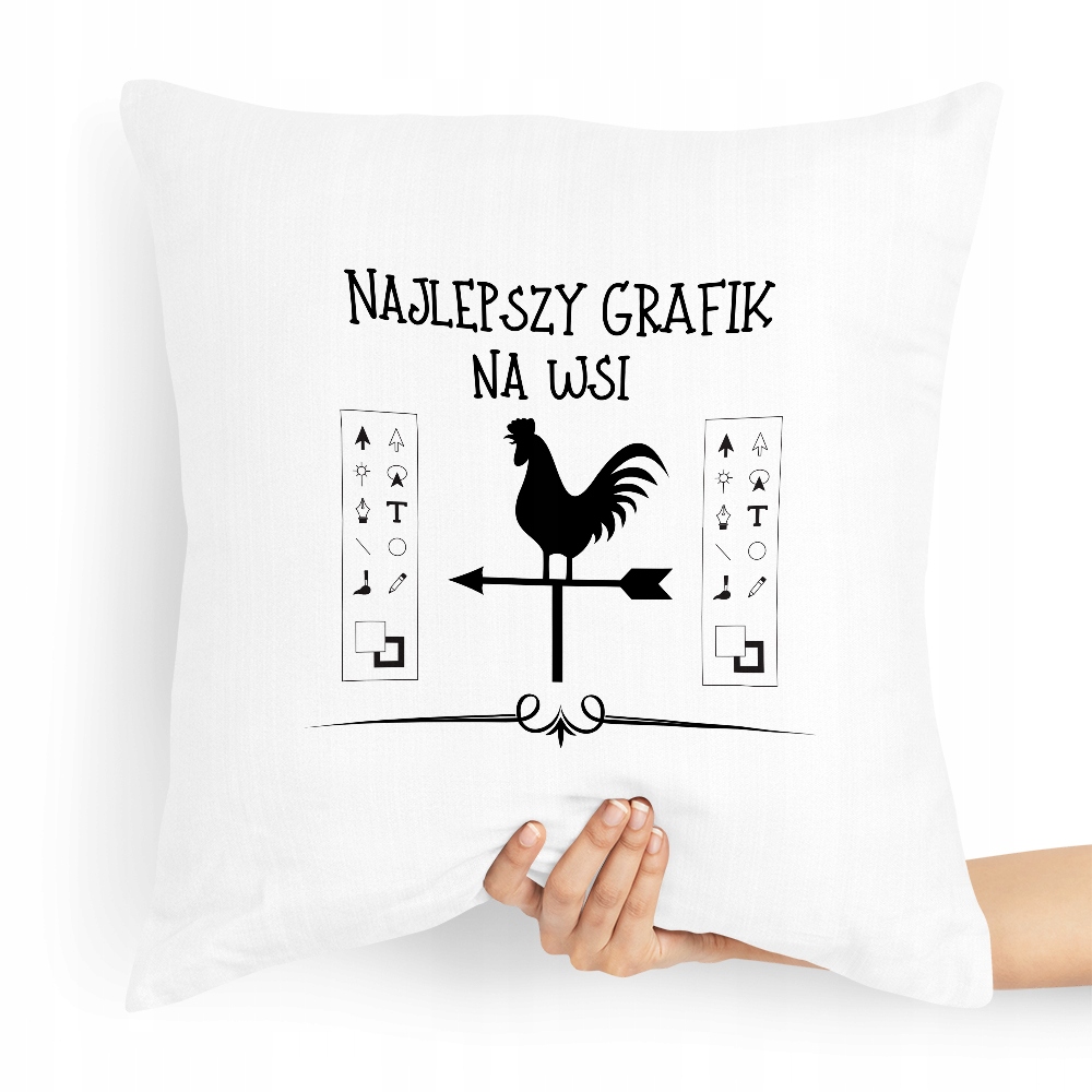 Poduszka Prezent Dla Najlepszego Grafika Na Wsi Z Nadrukiem Ze Zdjęciem