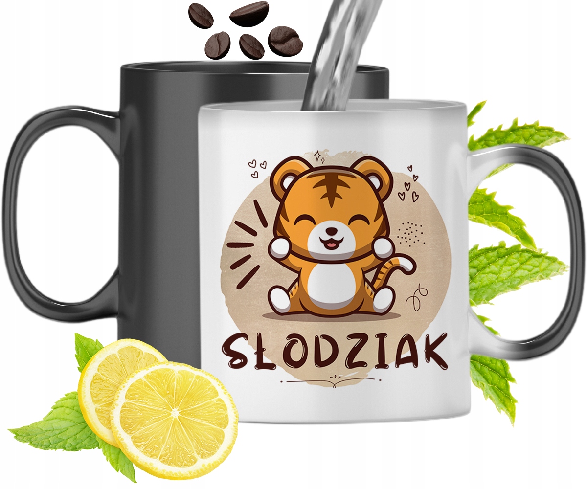 Kubek Magiczny Z Tygryskiem Zmieniający Kolor Z Nadrukiem Ze Zdjęciem