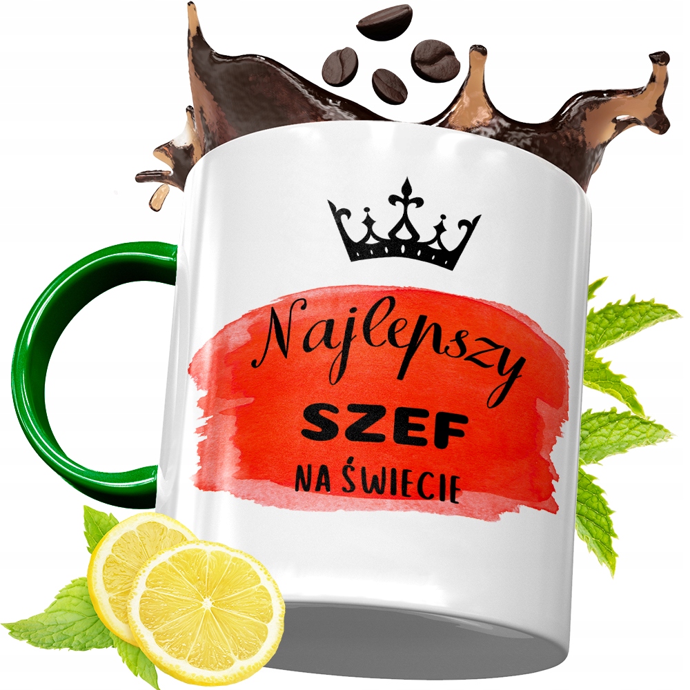 Kubek Zielony Dla Szefa Szefowej Prezent Urodziny Z Nadrukiem Ze Zdjęciem