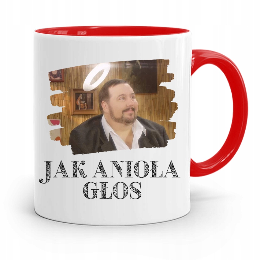 Kubek Czerwony Śmieszny Zabawny Jak Anioła Głos Z Nadrukiem Ze Zdjęciem