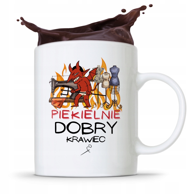 Kubek Prezent Krawcowej Krawca Piekielnie Dobry Z Nadrukiem Ze Zdjęciem