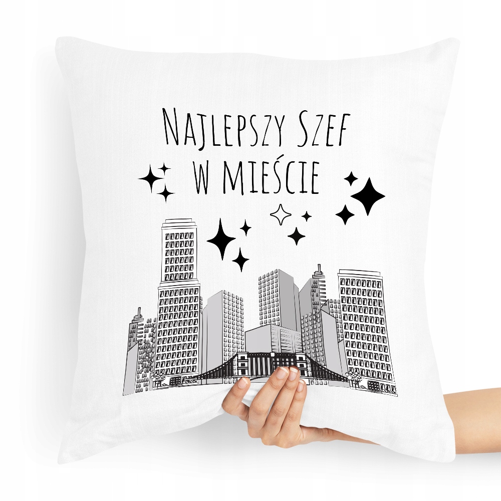 Poduszka Prezent Dla Szefa Najlepszy W Mieście Z Nadrukiem Ze Zdjęciem
