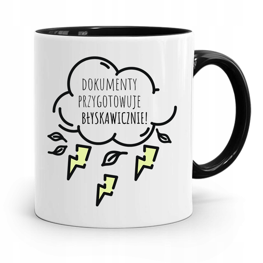 Kubek Czarny Prezent Dla Sekretarki Błyskawicznie Z Nadrukiem Ze Zdjęciem