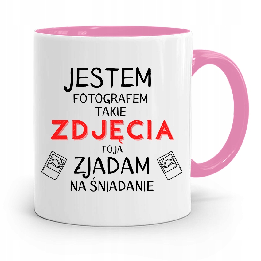 Kubek Różowy Dla Fotografa Jestem Fotografem Z Nadrukiem Ze Zdjęciem