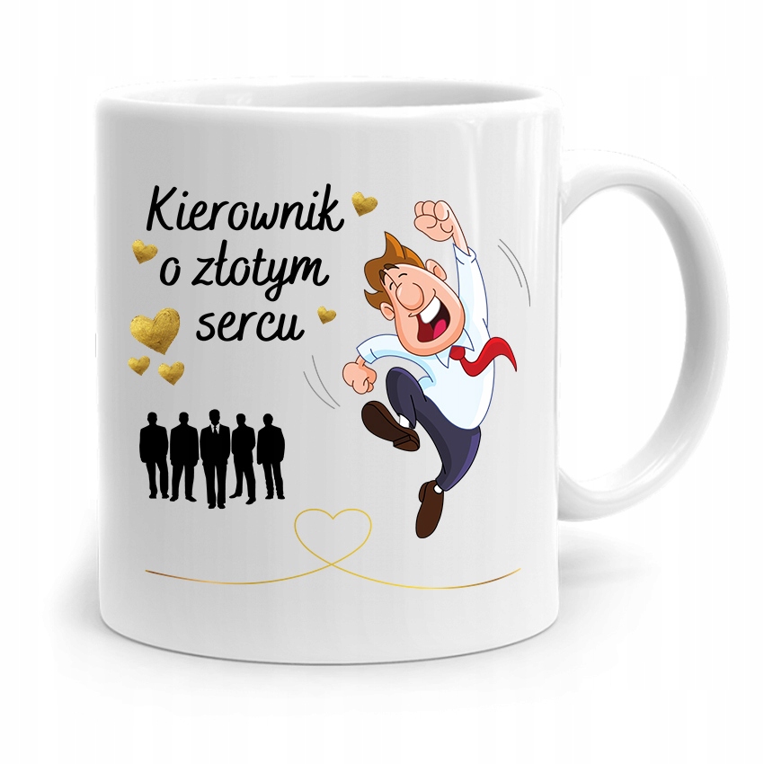 Kubek Prezent Dla Kierownika O Złotym Sercu Z Nadrukiem Ze Zdjęciem