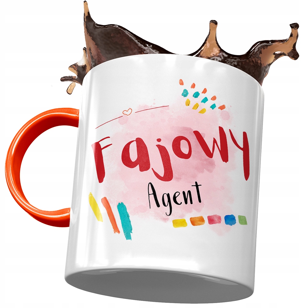 Kubek Pomarańczowy Dla Agenta Fajowy Agent Prezent Z Nadrukiem Ze Zdjęciem