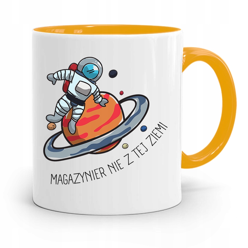 Kubek Żółty Dla Magazyniera Nie Z Tej Ziemi Z Nadrukiem Ze Zdjęciem