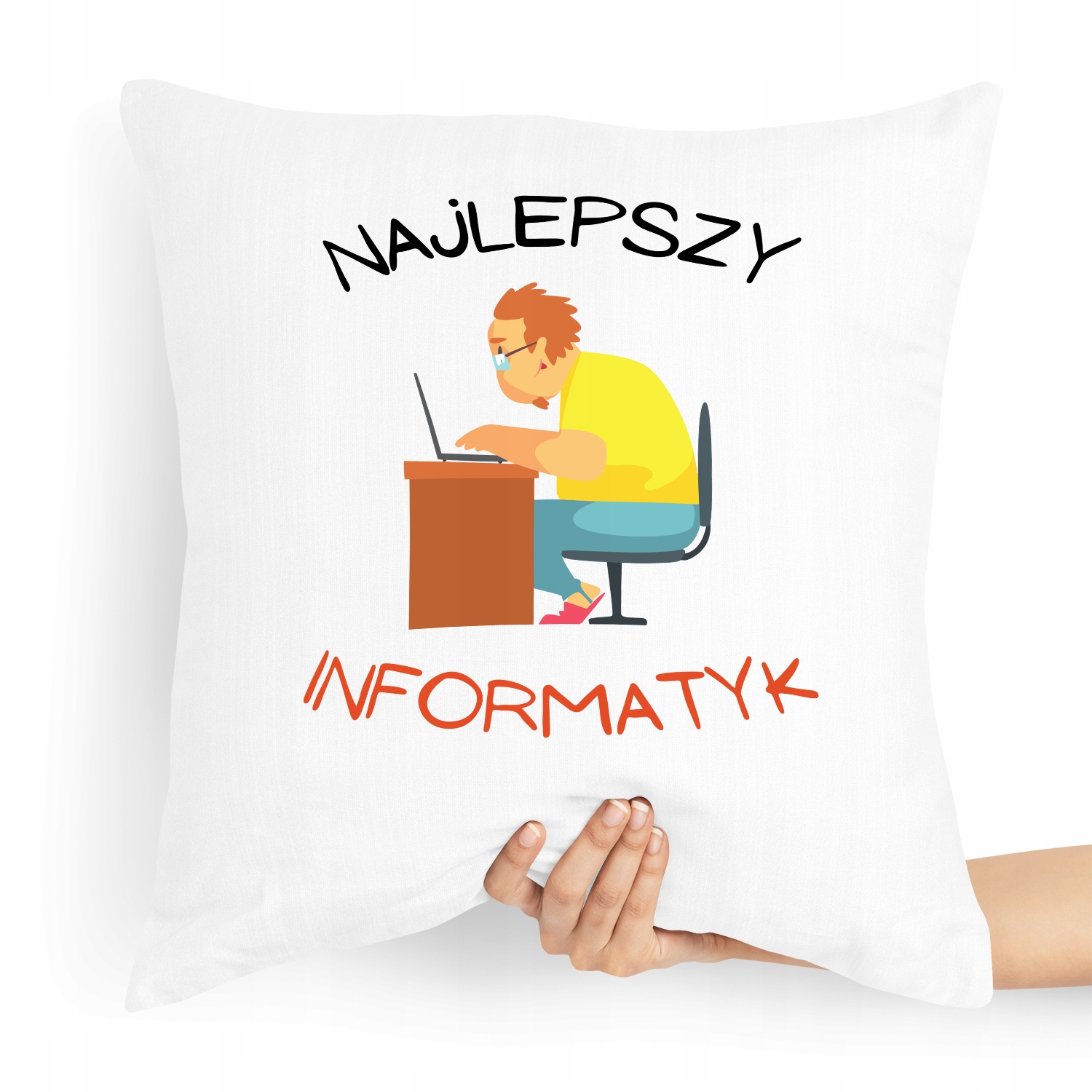 Poduszka Dla Najlepszego Informatyka Programisty Z Nadrukiem Ze Zdjęciem