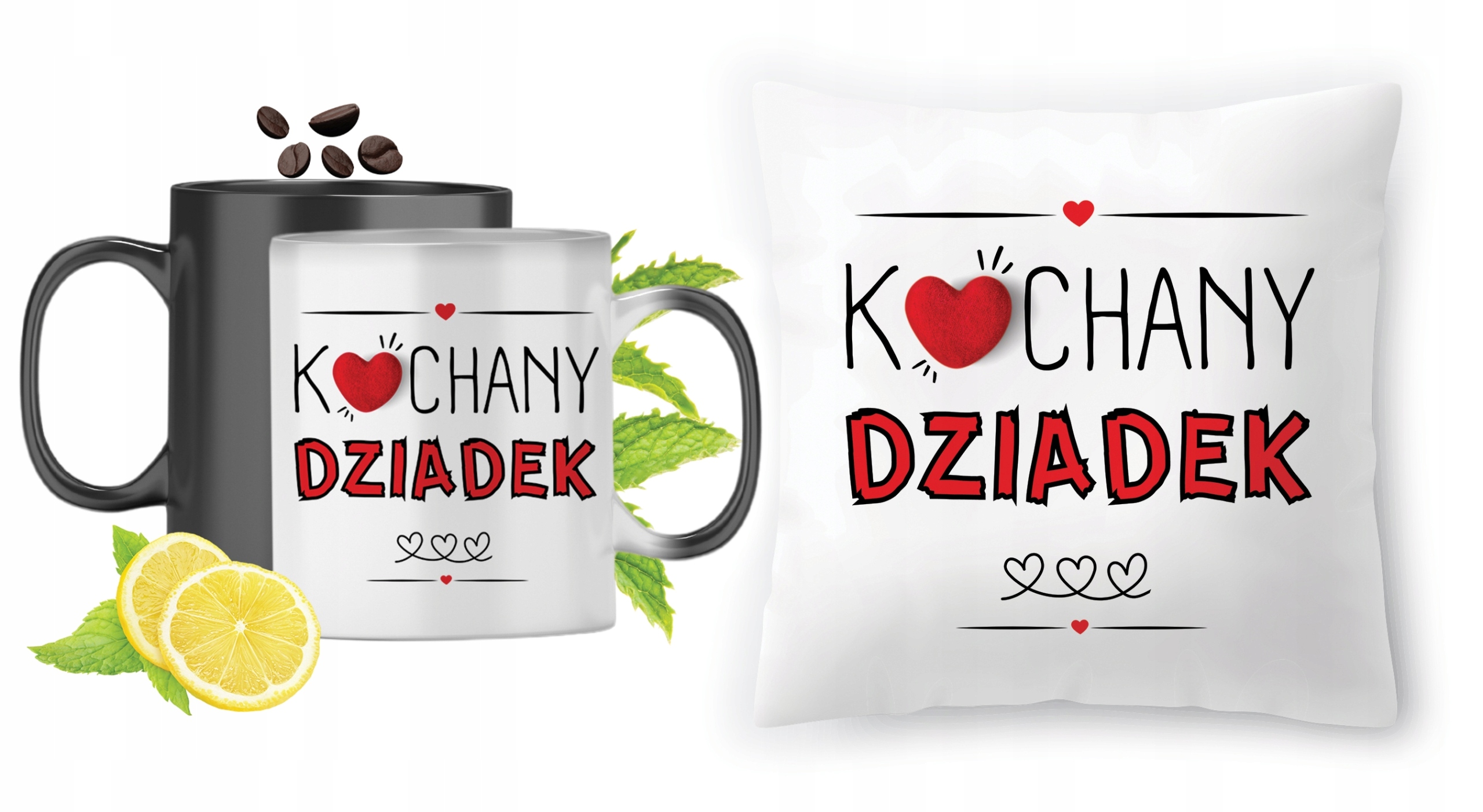 Dla Dziadka Zestaw Kubek Magiczny + Poduszka Z Nadrukiem Ze Zdjęciem