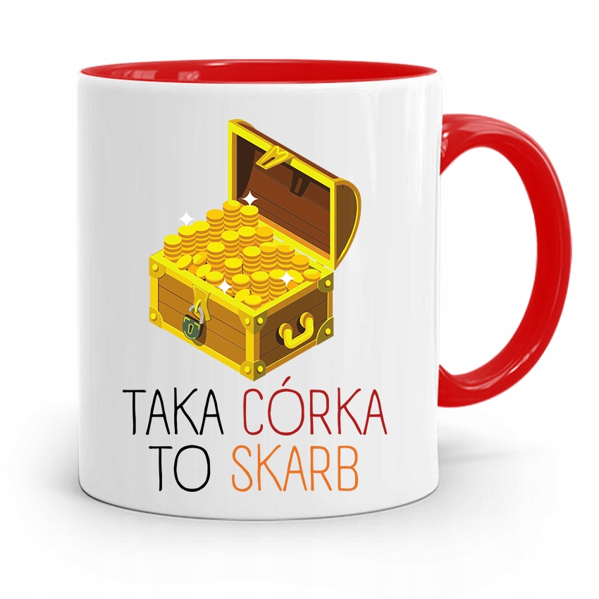 Kubek Czerwony Dla Córki Taka Córka To Skarb Z Nadrukiem Ze Zdjęciem