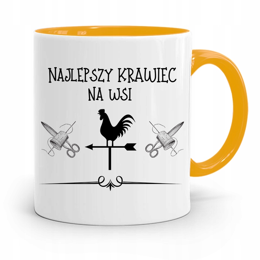 Kubek Żółty Dla Krawca Najlepszy Krawiec Prezent Z Nadrukiem Ze Zdjęciem