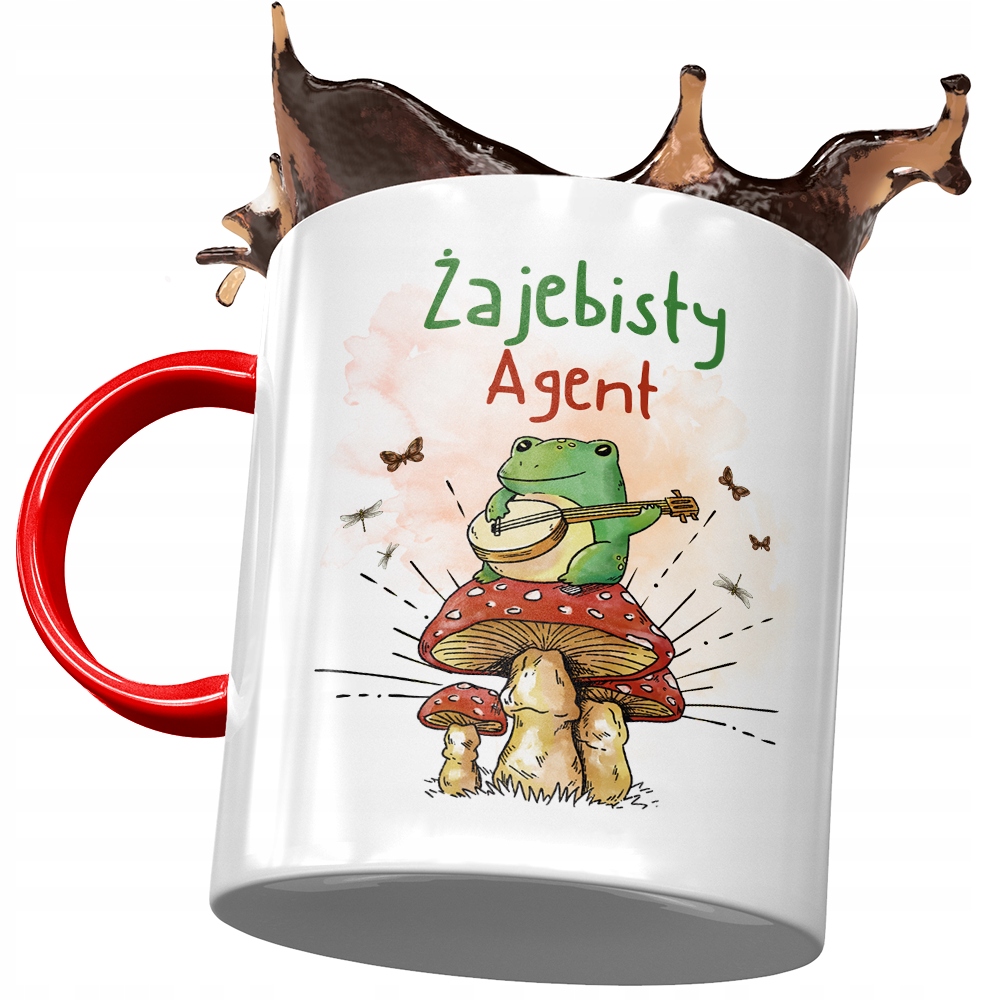 Kubek Czerwony Dla Agenta Żajebisty Agent Prezent Z Nadrukiem Ze Zdjęciem