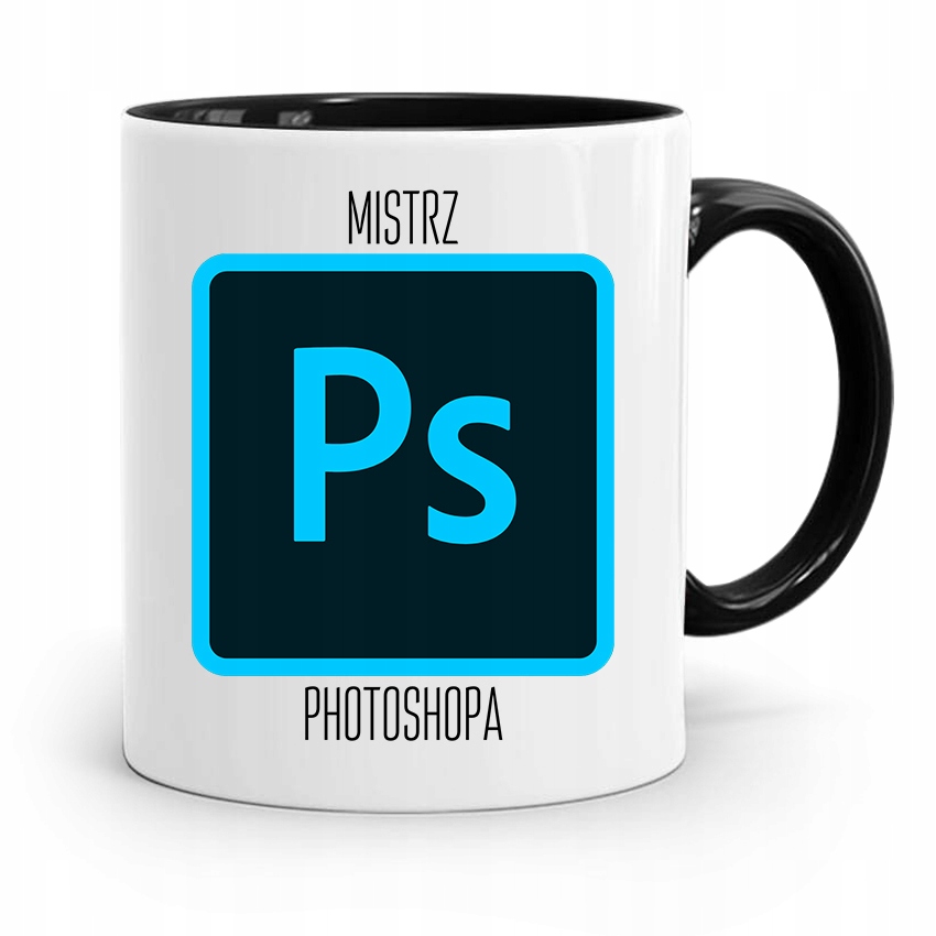 Kubek Czarny Prezent Dla Grafika Mistrz Photoshopa Z Nadrukiem Ze Zdjęciem