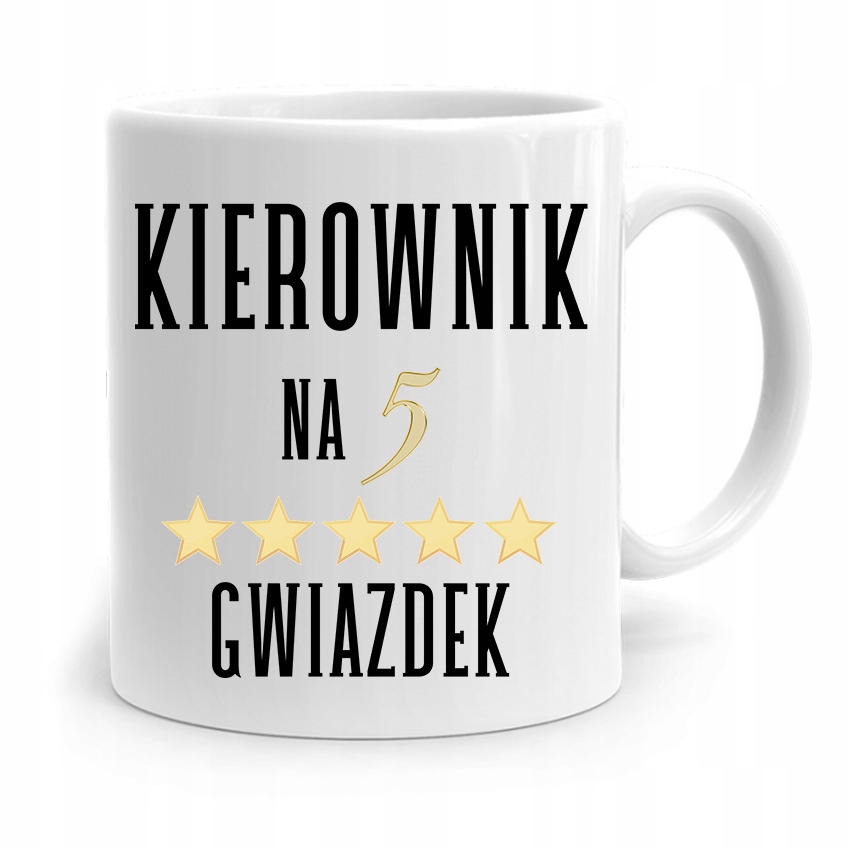 Kubek Prezent Dla Kierownika Na 5 Gwiazdek Z Nadrukiem Ze Zdjęciem