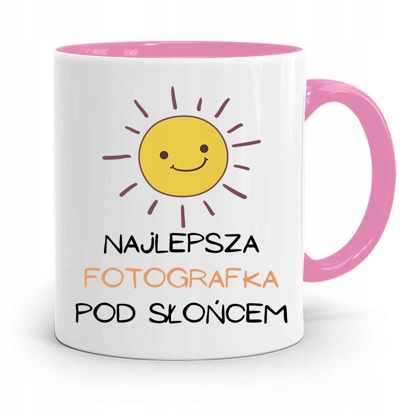 Kubek Różowy Dla Fotografa Najlepsza Pod Słońcem Z Nadrukiem Ze Zdjęciem