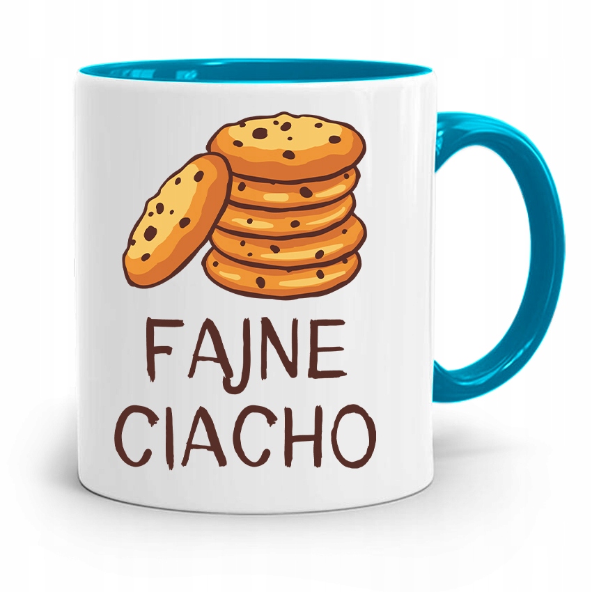 Kubek Błękitny Śmieszny Zabawny Fajne Ciacho Z Nadrukiem Ze Zdjęciem