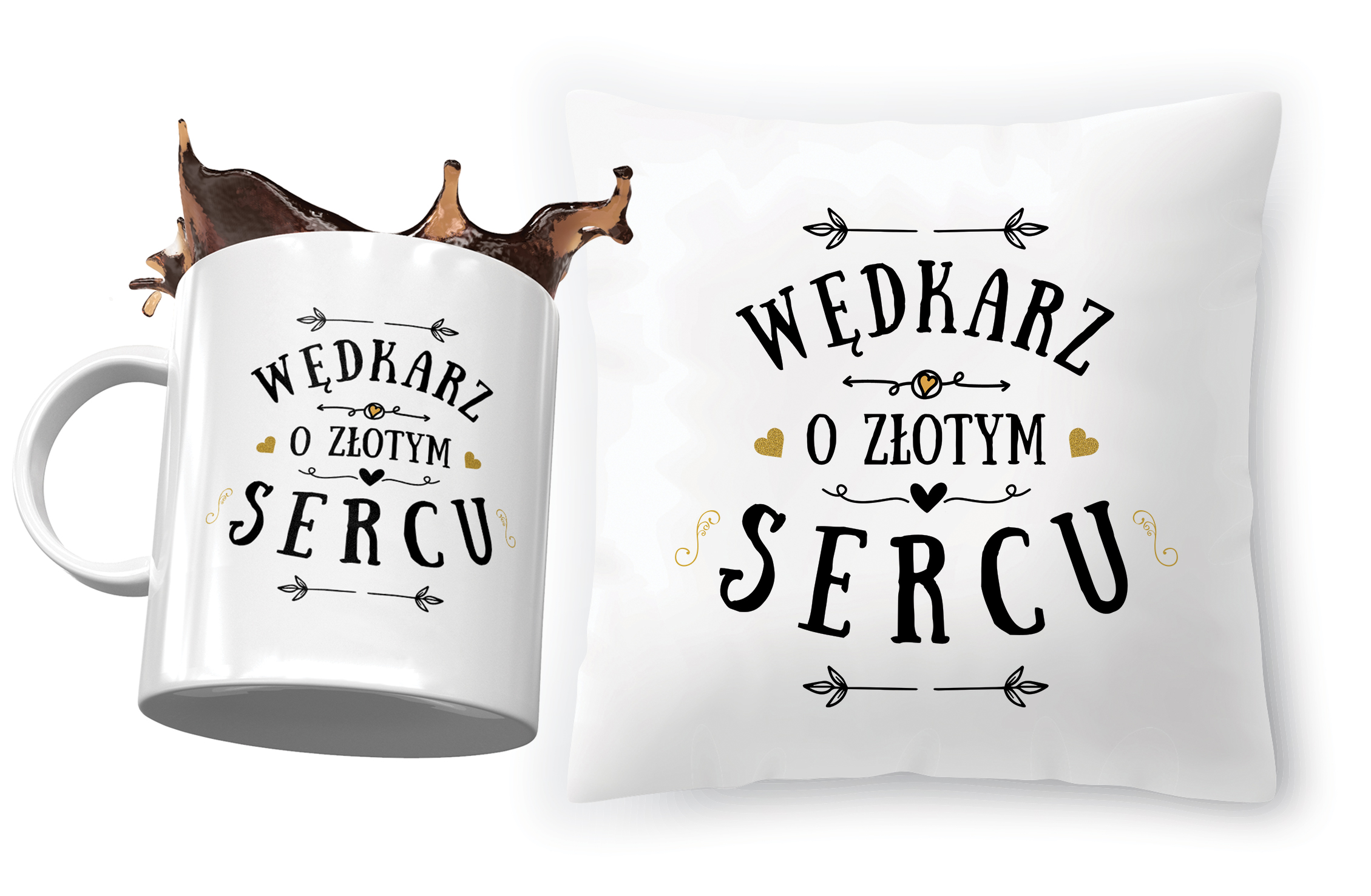 Dla Wędkarza Zestaw Poduszka + Kubek Na Prezent Z Nadrukiem Ze Zdjęciem