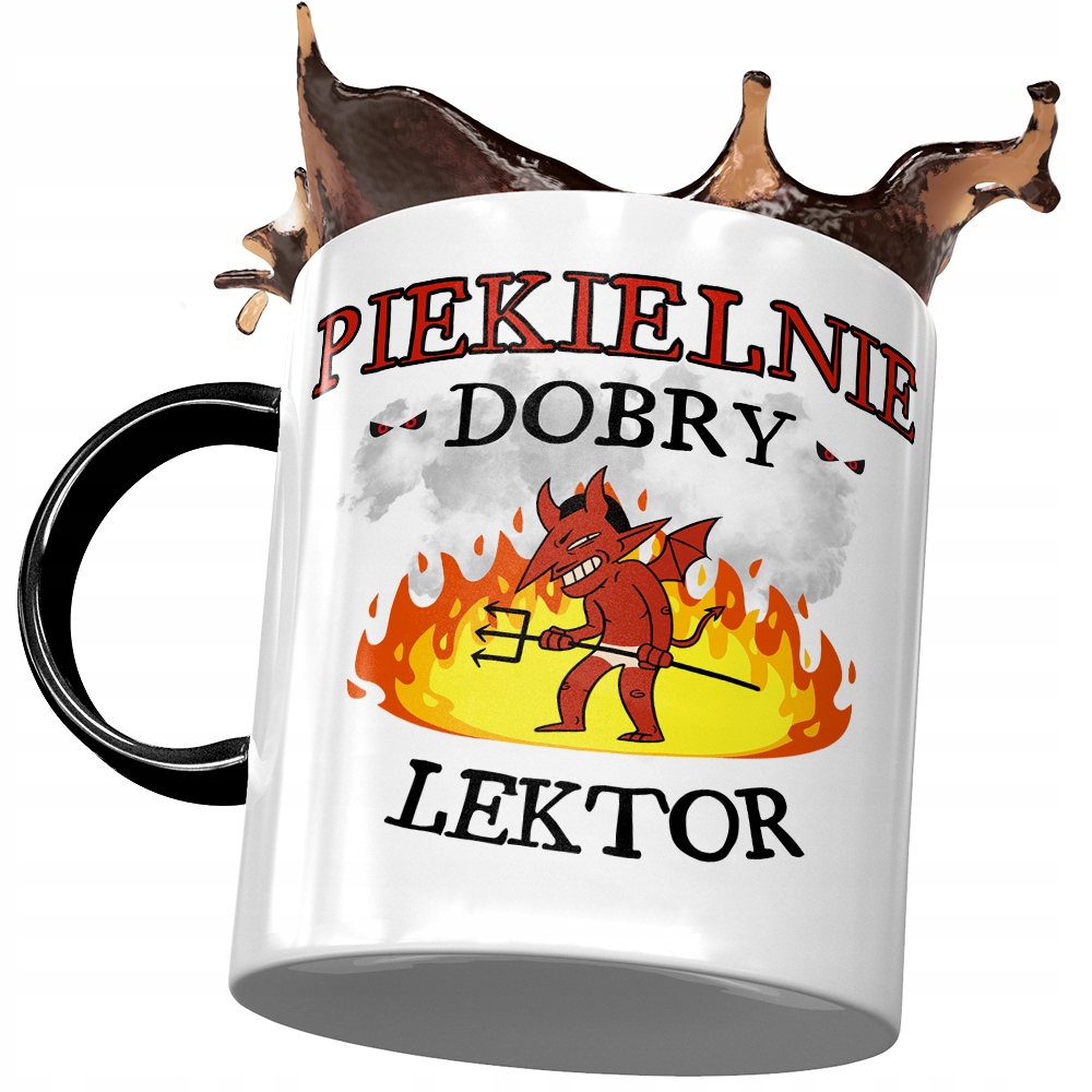 Kubek Czarny Dla Lektora Piekielnie Dobry Lektor Z Nadrukiem Ze Zdjęciem