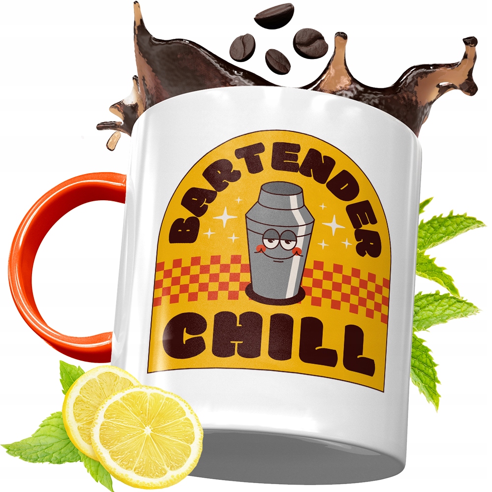 Kubek Pomarańczowy Dla Barmana Prezent Z Nadrukiem Ze Zdjęciem