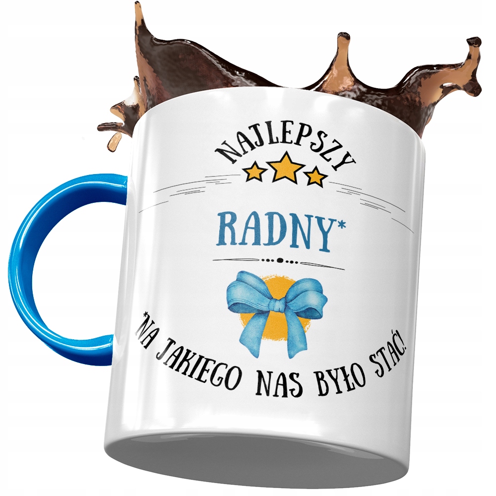 Kubek Błękitny Dla Radnego Najlepszy Radny Z Nadrukiem Ze Zdjęciem