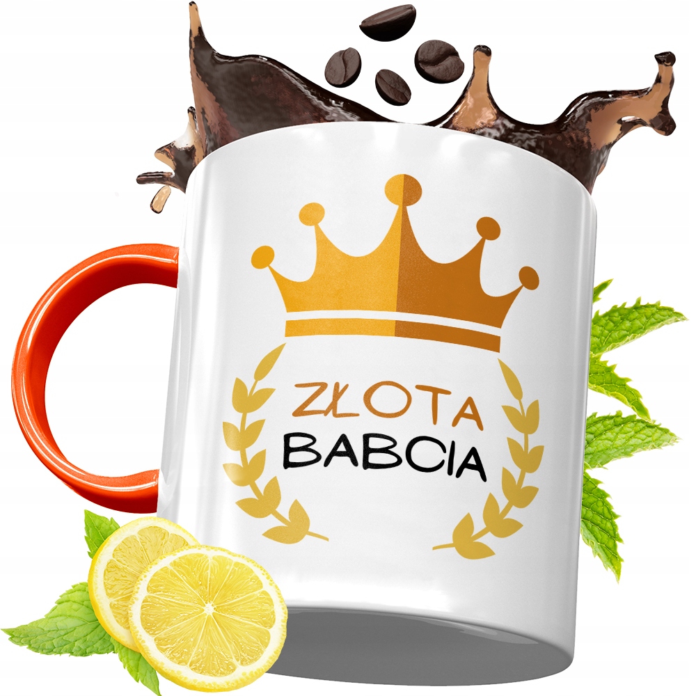 Kubek Pomarańczowy Dla Babci Dzień Babci Prezent Z Nadrukiem Ze Zdjęciem