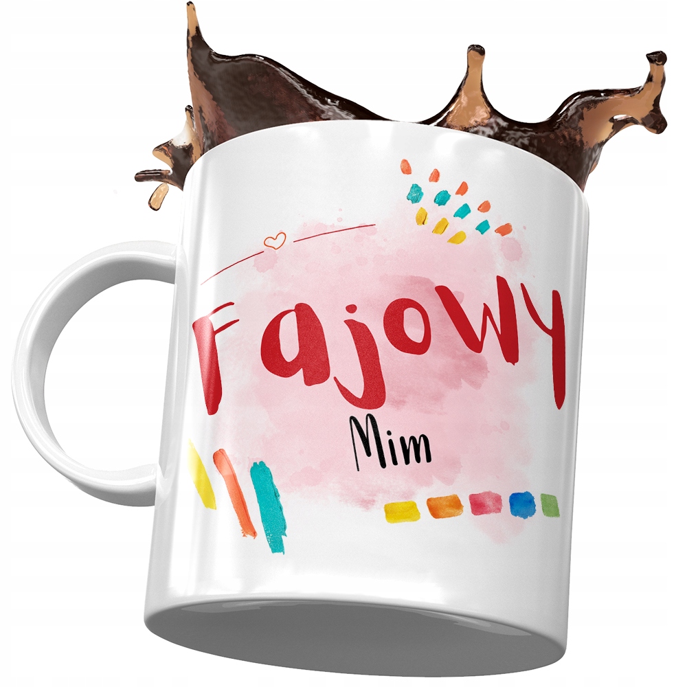 Kubek Dla Mima Fajowy Mim Prezent Z Nadrukiem Ze Zdjęciem
