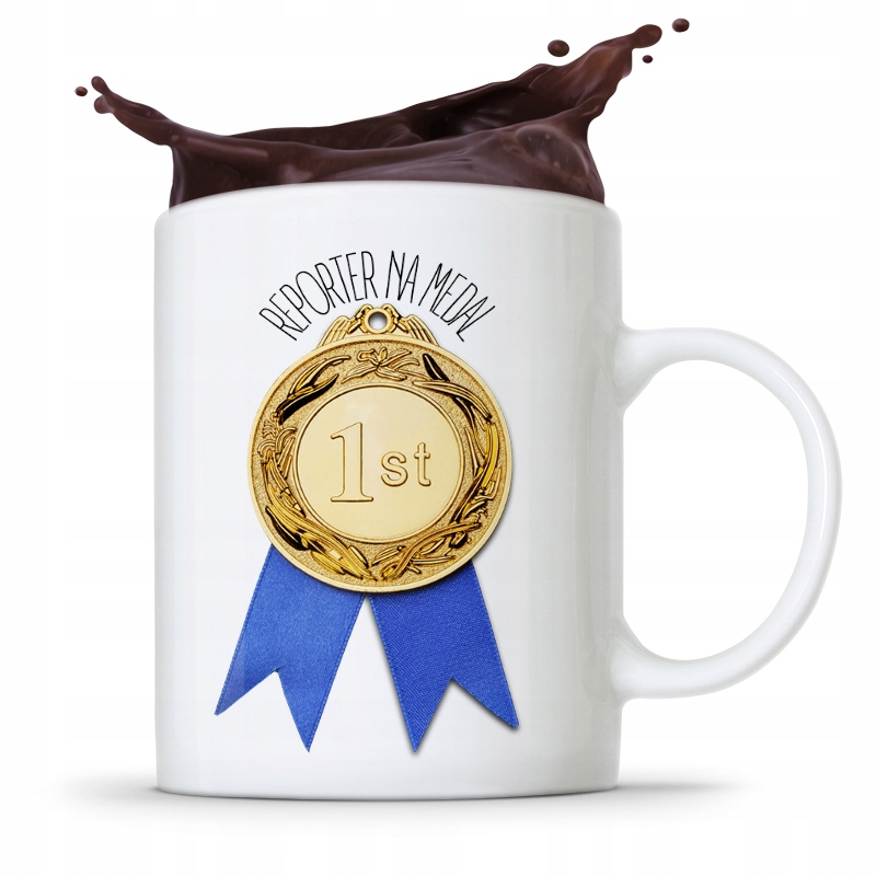 Kubek Dziennikarza Reportera Reporter Na Medal Z Nadrukiem Ze Zdjęciem