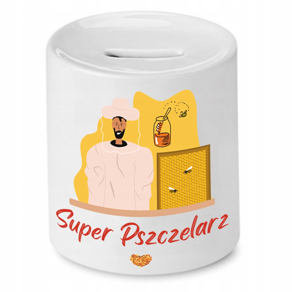 Skarbonka Dla Pszczelarza Super Pszczelarz Z Nadrukiem Ze Zdjęciem