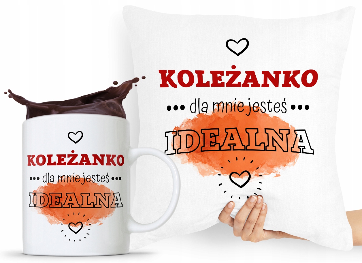 Zestaw Poduszka + Kubek Prezent Dla Przyjaciela Z Nadrukiem Ze Zdjęciem