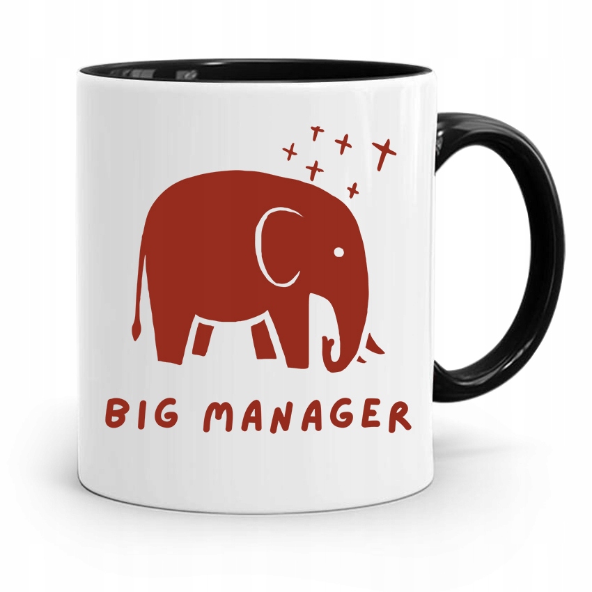 Kubek Czarny Dla Kierownika Big Menager Prezent Z Nadrukiem Ze Zdjęciem