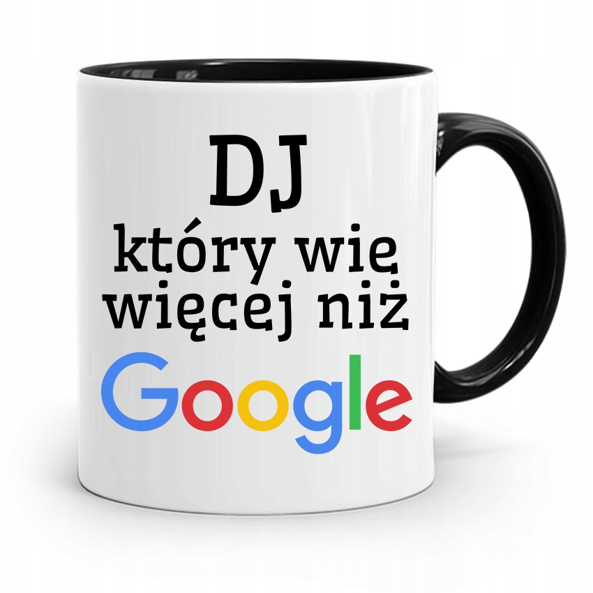 Dla Dja Muzyka Kubek Czarny Który Wie Więcej Z Nadrukiem Ze Zdjęciem