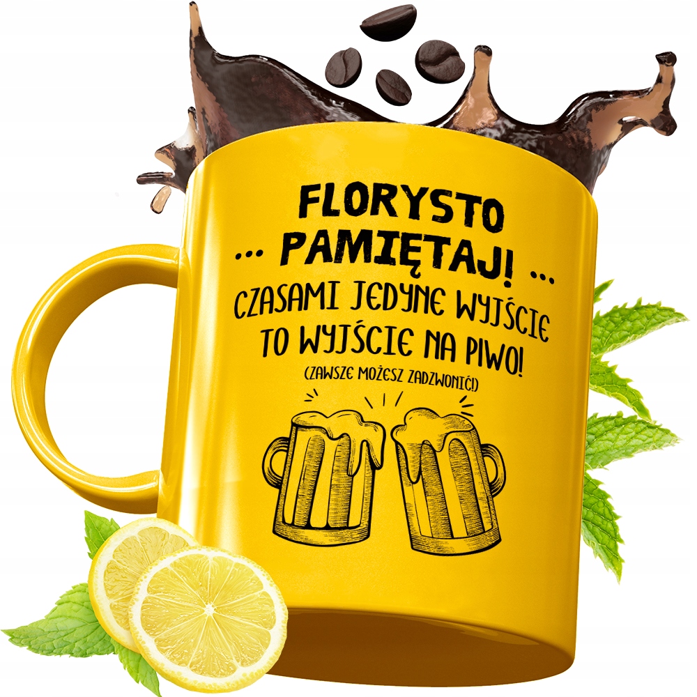 Złoty Kubek Premium Dla Florysty Prezent Z Nadrukiem Ze Zdjęciem