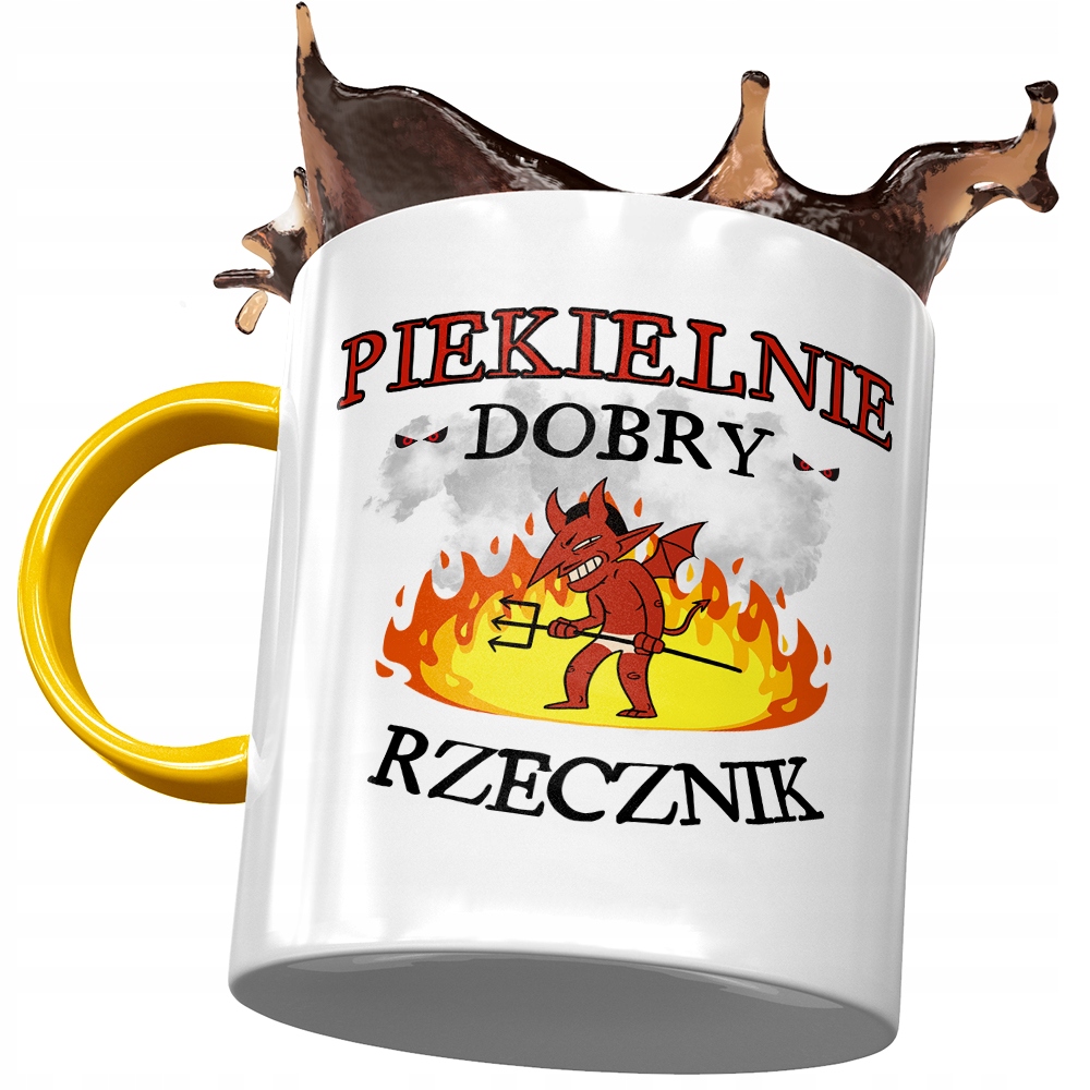 Kubek Żółty Dla Rzecznika Piekielnie Dobry Kubek Z Nadrukiem Ze Zdjęciem