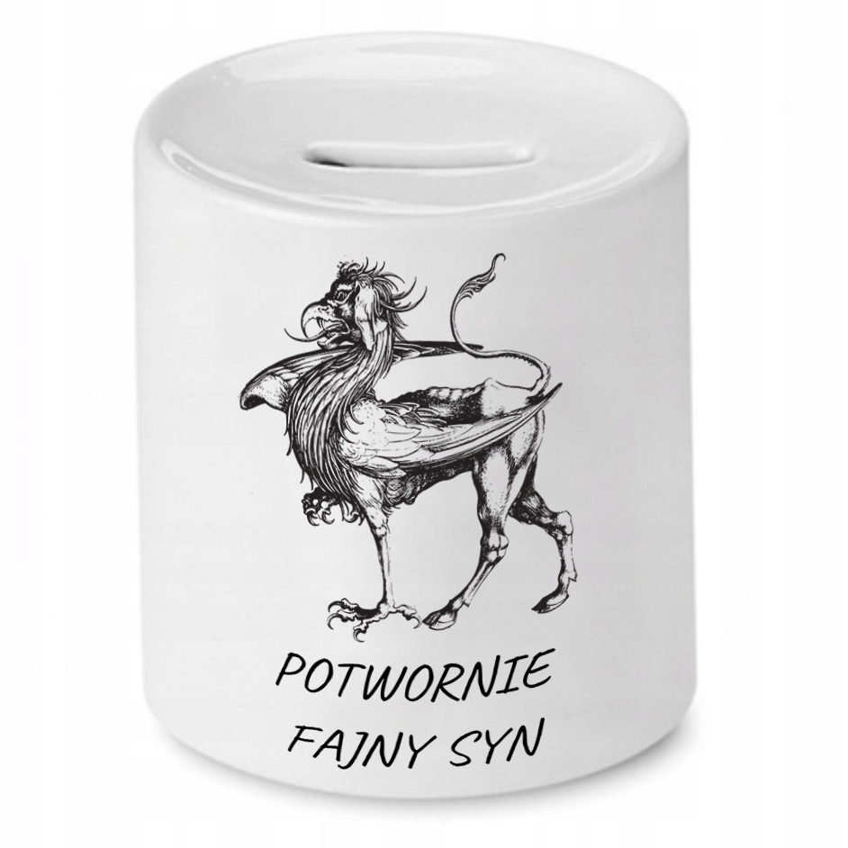 Skarbonka Dla Syna Potwornie Fajny Syn Prezent Z Nadrukiem Ze Zdjęciem