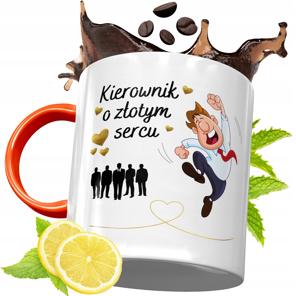 Kubek Pomarańczowy Dla Kierownika Prezent Z Nadrukiem Ze Zdjęciem