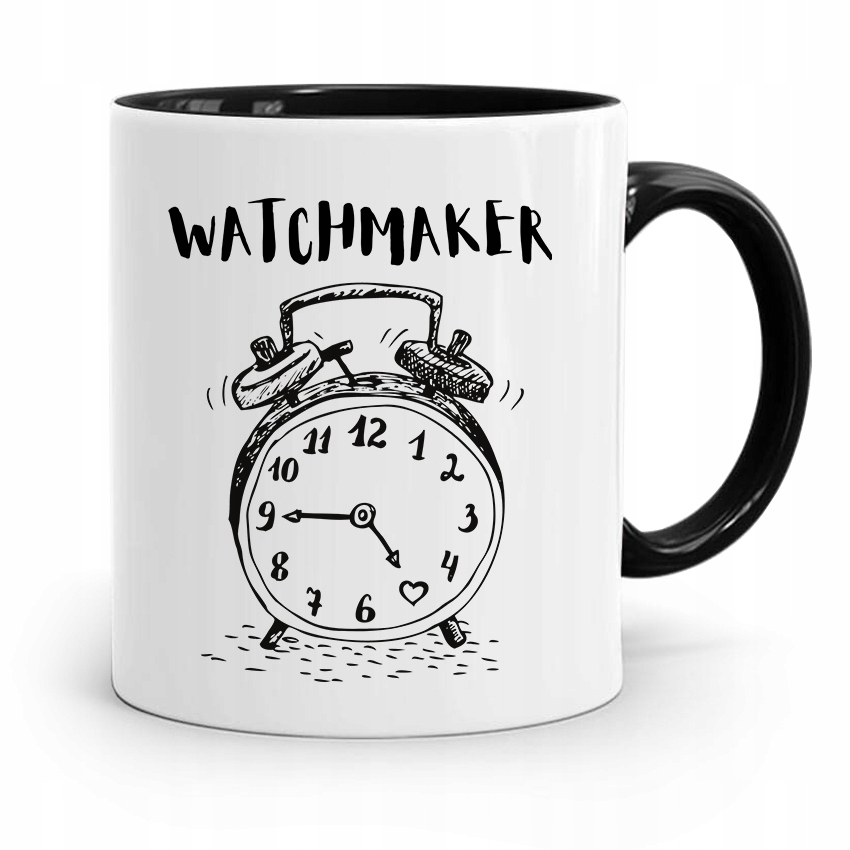 Kubek Czarny Dla Zegarmistrza Watchmaker Z Nadrukiem Ze Zdjęciem