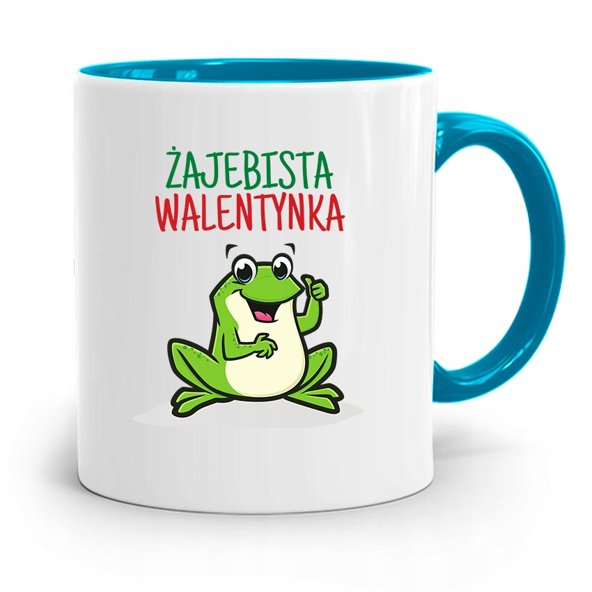 Kubek Błękitny Na Walentynki Żajebista Walentynka Z Nadrukiem Ze Zdjęciem