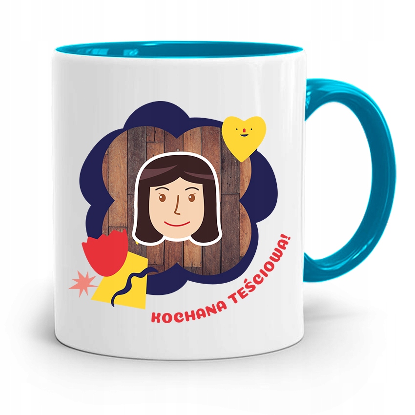 Kubek Błękitny Dla Teściowej Kochana Teściowa Z Nadrukiem Ze Zdjęciem