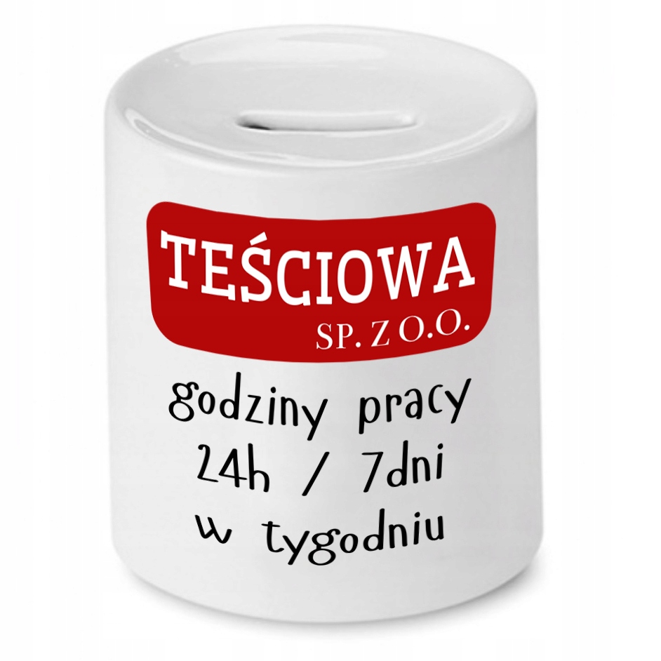 Skarbonka Dla Teściowej Godziny Pracy Prezent Z Nadrukiem Ze Zdjęciem