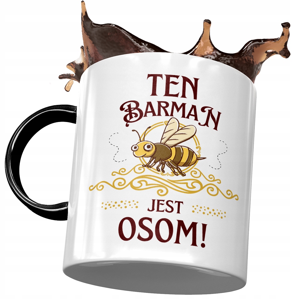 Kubek Czarny Dla Barmana Ten Barman Jest Osom Z Nadrukiem Ze Zdjęciem