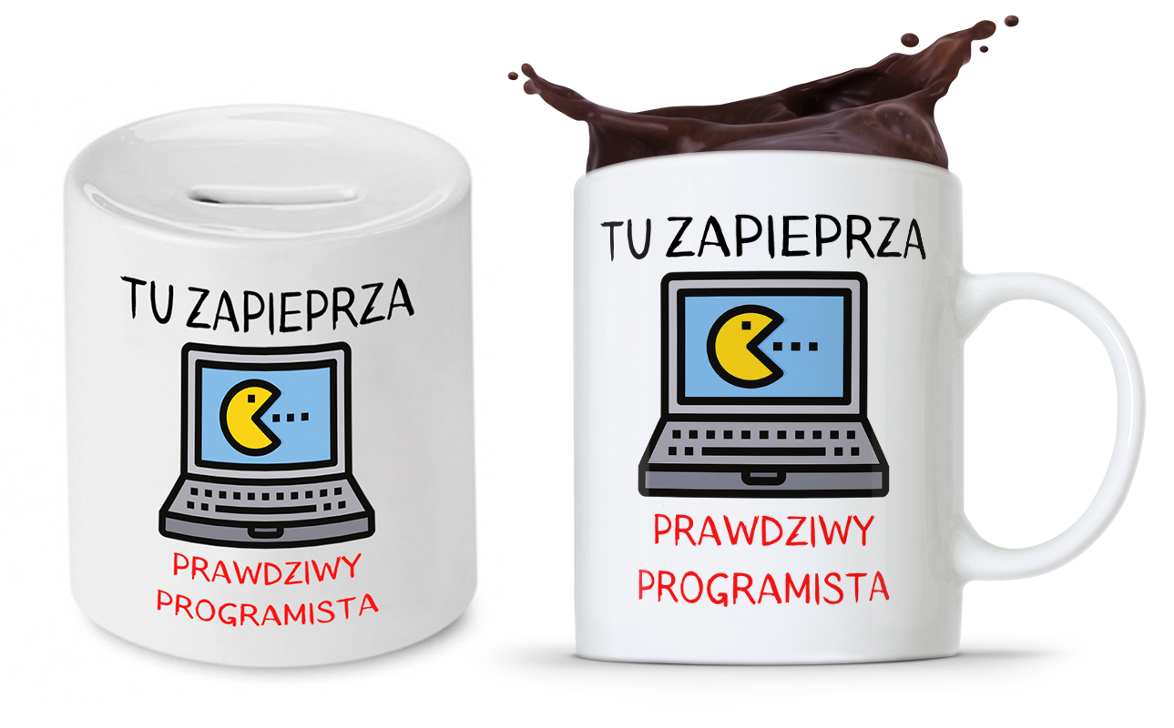 Zestaw Dla Informatyka Prezent Kubek + Skarbonka Z Nadrukiem Ze Zdjęciem