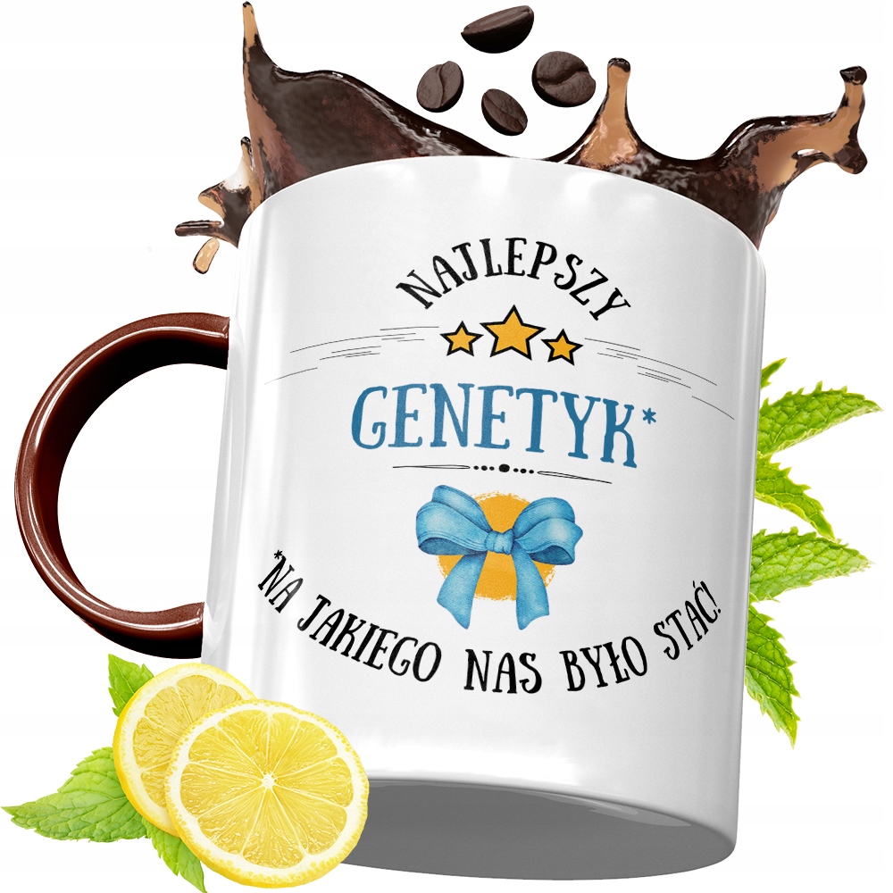 Kubek Pomarańczowy Dla Genetyka Prezent Z Nadrukiem Ze Zdjęciem